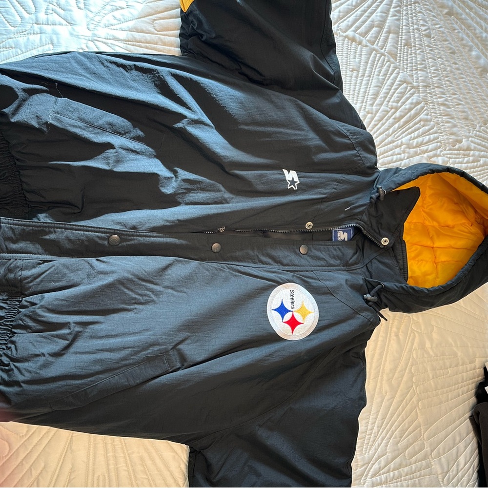 Men's NFL Steelers puff Jacket with Hood